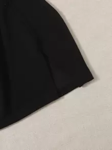 SHEIN EZwear 2 Gói Váy Xẻ Viền Lưng Thun Co Giãn - Đen và trắng - Xem 4