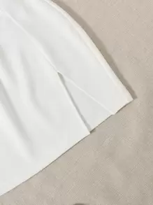 SHEIN EZwear 2 Gói Váy Xẻ Viền Lưng Thun Co Giãn - Đen và trắng - Xem 5