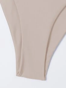 Bikini de tanga sólido para vacaciones de verano en la playa - Albaricoque - Ver 4