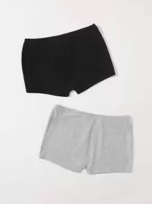 SHEIN EZwear 2 Packs Solid Biker Shorts - Multicolor - View 2