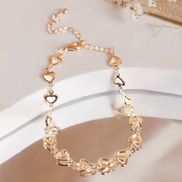 

Heart Decor Anklet, Gold