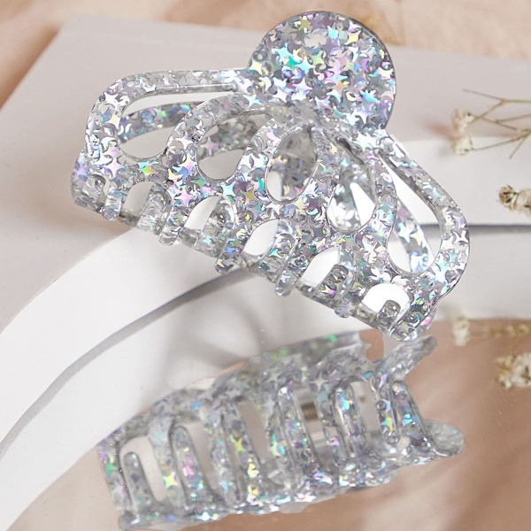 

Sequin Decor Hair Claw, Silver