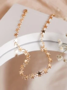 SHEIN ICON Collar De Enlace De Estrella - Amarillo Oro - Ver 1