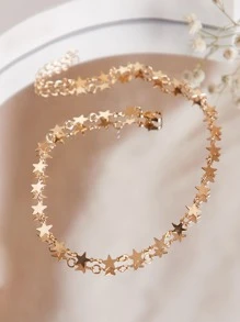 SHEIN ICON Collar De Enlace De Estrella - Amarillo Oro - Ver 2