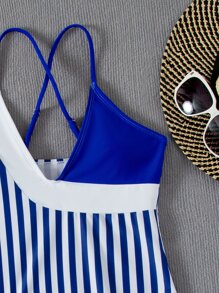 Một mảnh Sọc Boho - Màu xanh lam - Xem 3