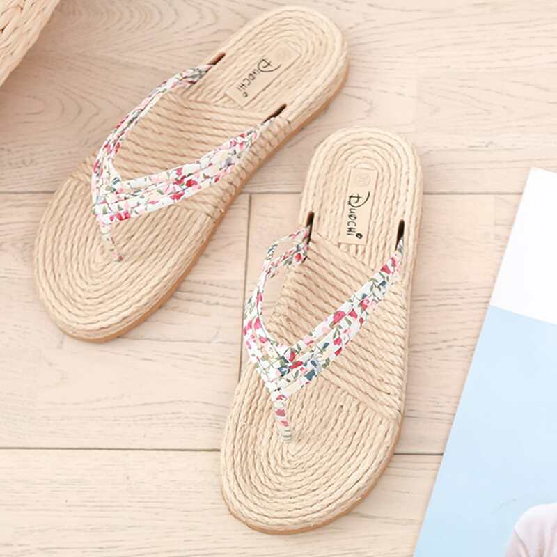

Ditsy Floral Thong Sandals, Beige