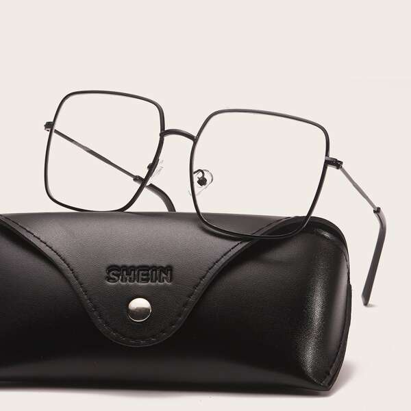 

Men Square Frame Eyeglasses, Black