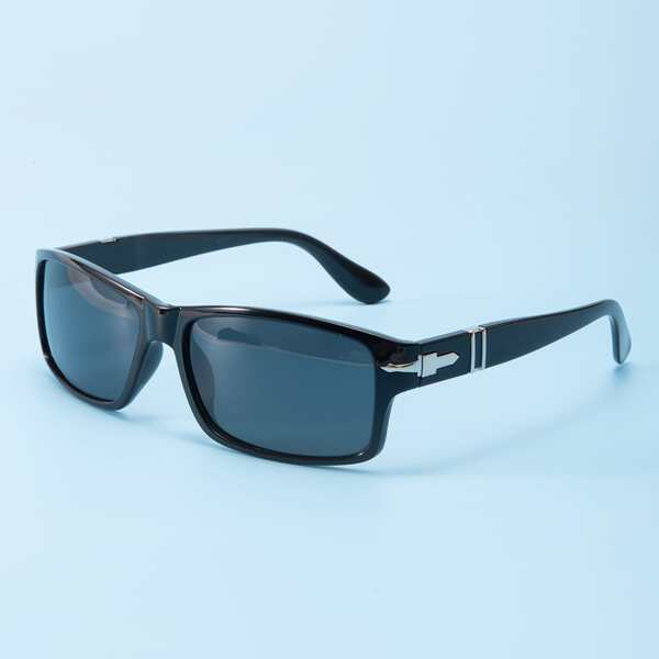 

Men Square Frame Polarized Sunglasses, Black
