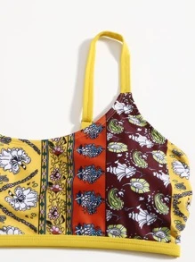 Plus Size Allover Print Bikini Set Summer Beach - Multicolor - View 3