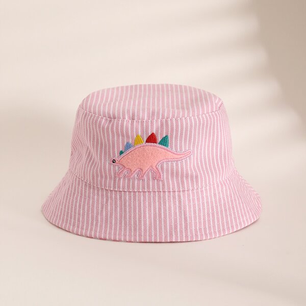 

Toddler Girls Striped Print Bucket Hat, Pink