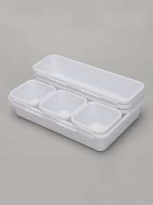 8pcs Solid Storage Box, Plain White Plastic Drawer Divider Box For Home - White - View 2