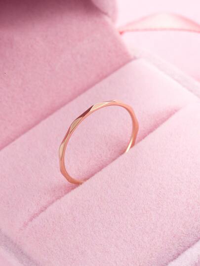 خاتم حريمي بسيط بالماس المناسب للاستخدام اليومي وبتصميم ياباني وكوري عصري من الفولاذ المقاوم للصدأ بالجملة من الشركات المصنعة