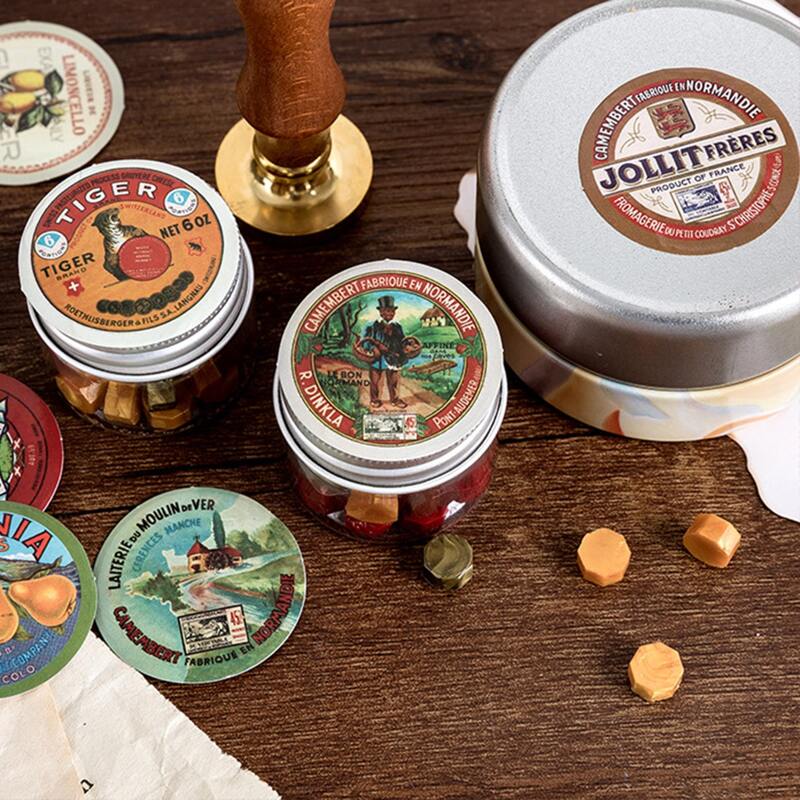 

45pcs Vintage Round Sticker, Multicolor