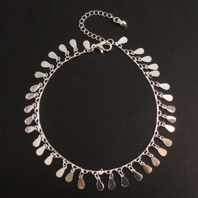 

Tassel Hem Chain Anklet, Silver