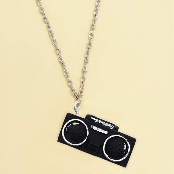 

Camera Charm Necklace, Black and white