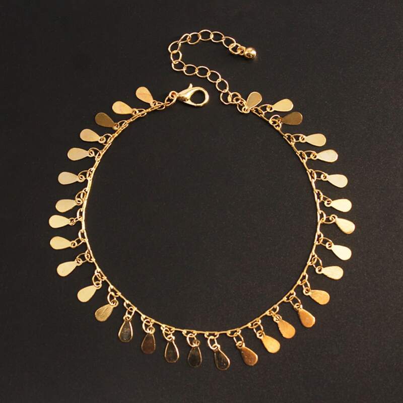 

Tassel Hem Chain Anklet, Gold
