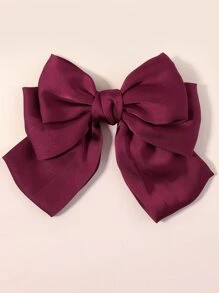 小女童蝴蝶結裝飾髮夾 - 酒紅色 - 查看 1