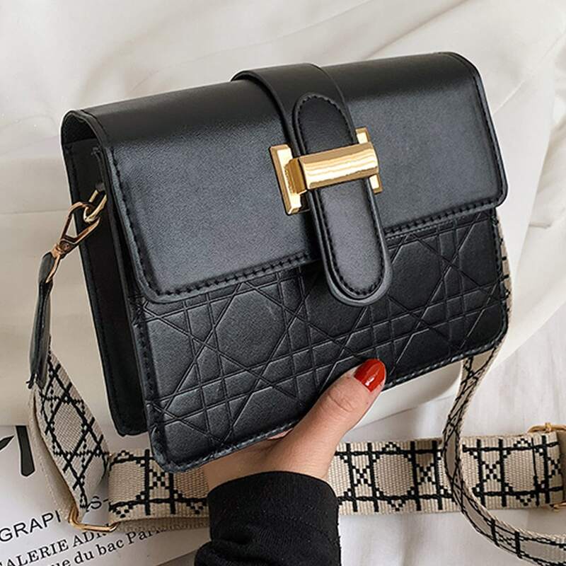 

Quilted Flap Crossbody Bag, Black