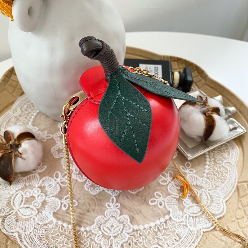 

Apple Shaped Mini Crossbody Bag, Red