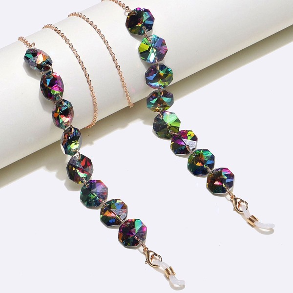 

Geometric Crystal Decor Glasses Chain, Multicolor