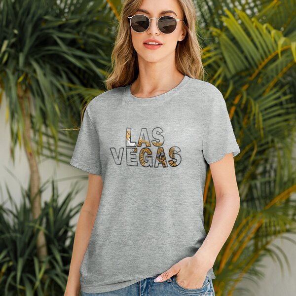 

Leopard And Letter Graphic Tee, Grey