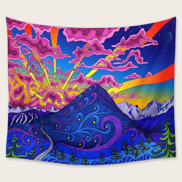 

Abstract Mountain Print Tapestry, Multicolor
