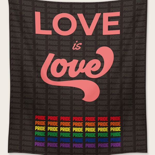 

LGBT Slogan Graphic Tapestry, Multicolor