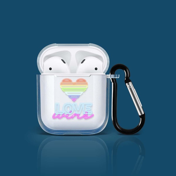 

Чехол для Airpods с текстовым принтом, Прозрачный