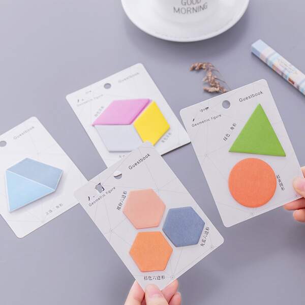 

1pc Random Geometric Shape Sticky Note, Multicolor