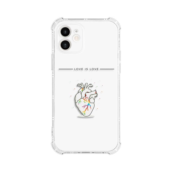 

Heart & Letter Graphic Phone Case, Clear