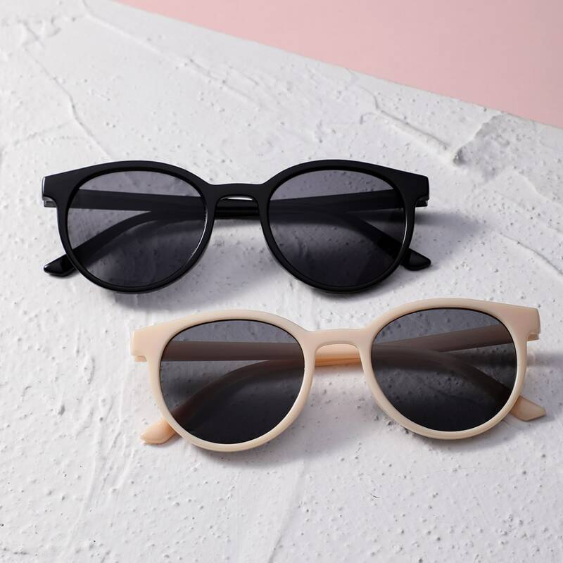 

2pairs Round Frame Sunglasses
