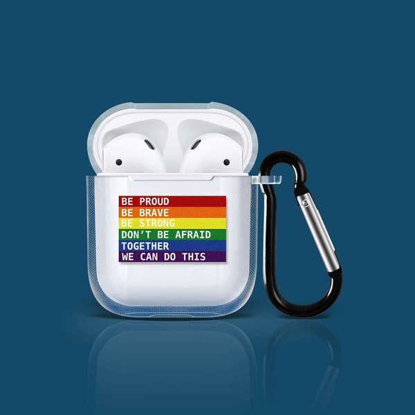 

LGBT чехол для Airpods в радужну полоску, Прозрачный
