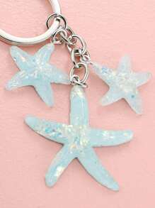 Llavero Con De Estrella De Mar - Celeste - Ver 3