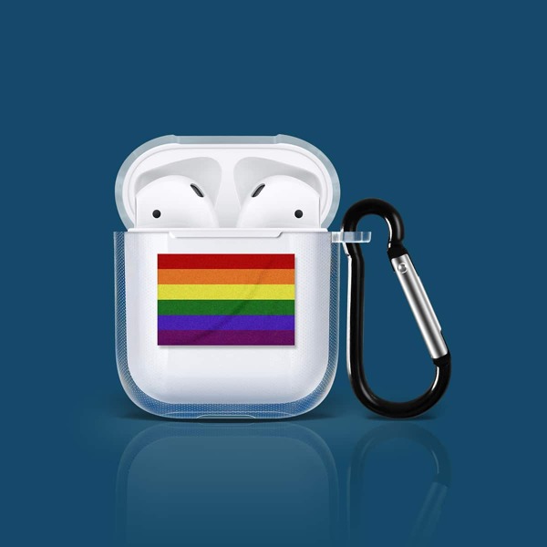 

LGBT чехол для Airpods в радужну полоску, Прозрачный