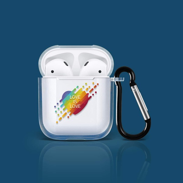 

Чехол для Airpods с текстовым принтом, Прозрачный