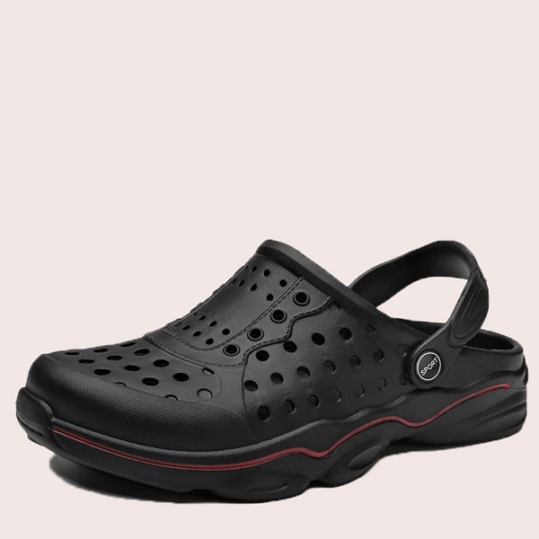 

Men Hollow Out Vented Clogs, Black