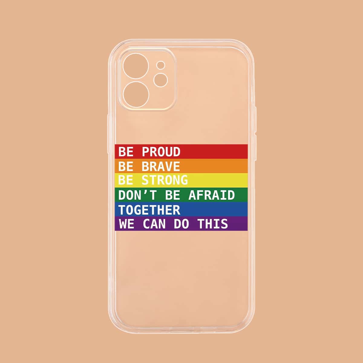 

LGBT Rainbow Striped Phone Case, Clear
