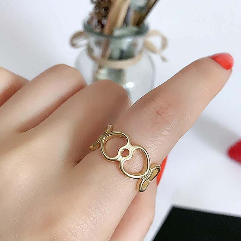 

1pc Heart Cuff Ring, Gold