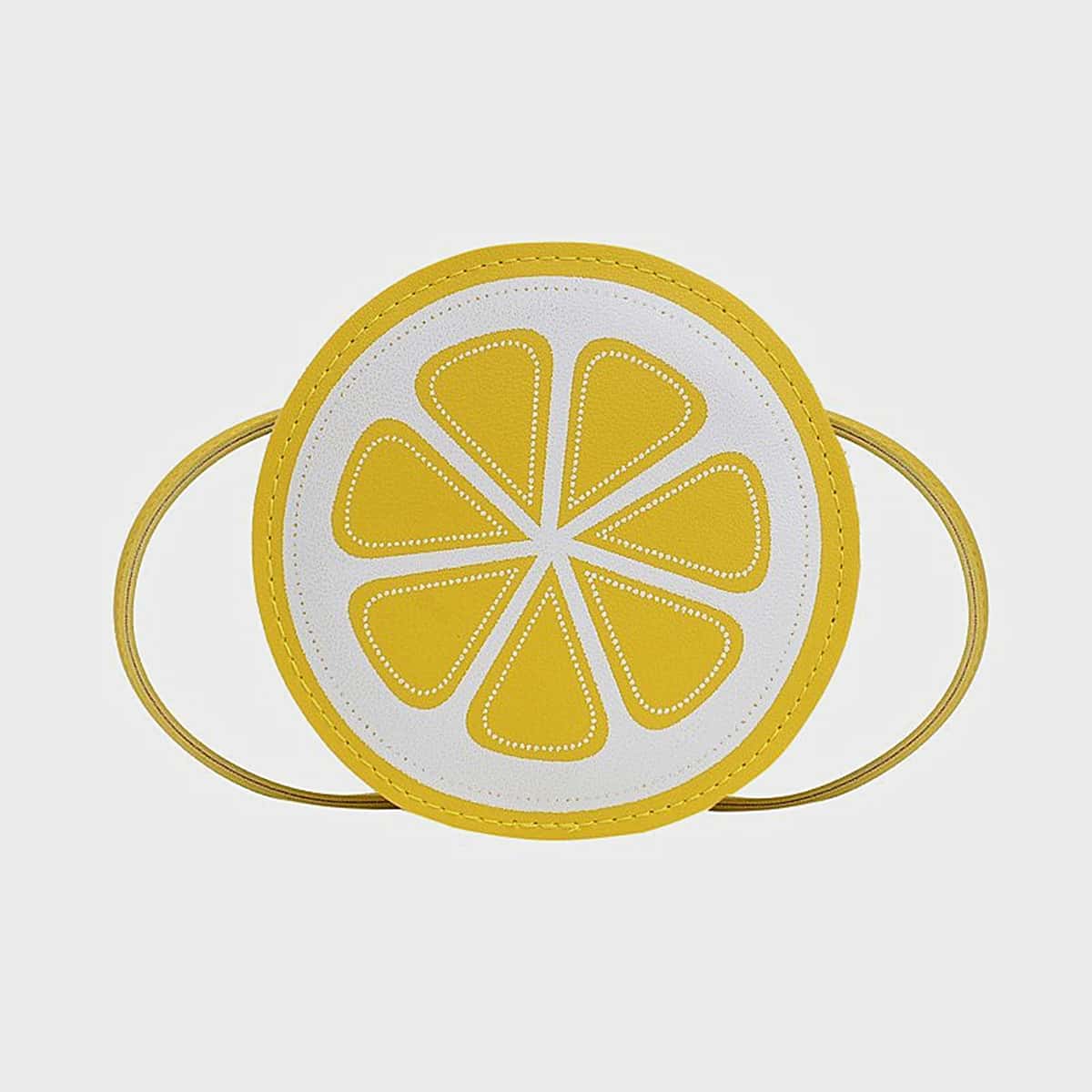 

Lemon Round Crossbody Bag, Yellow