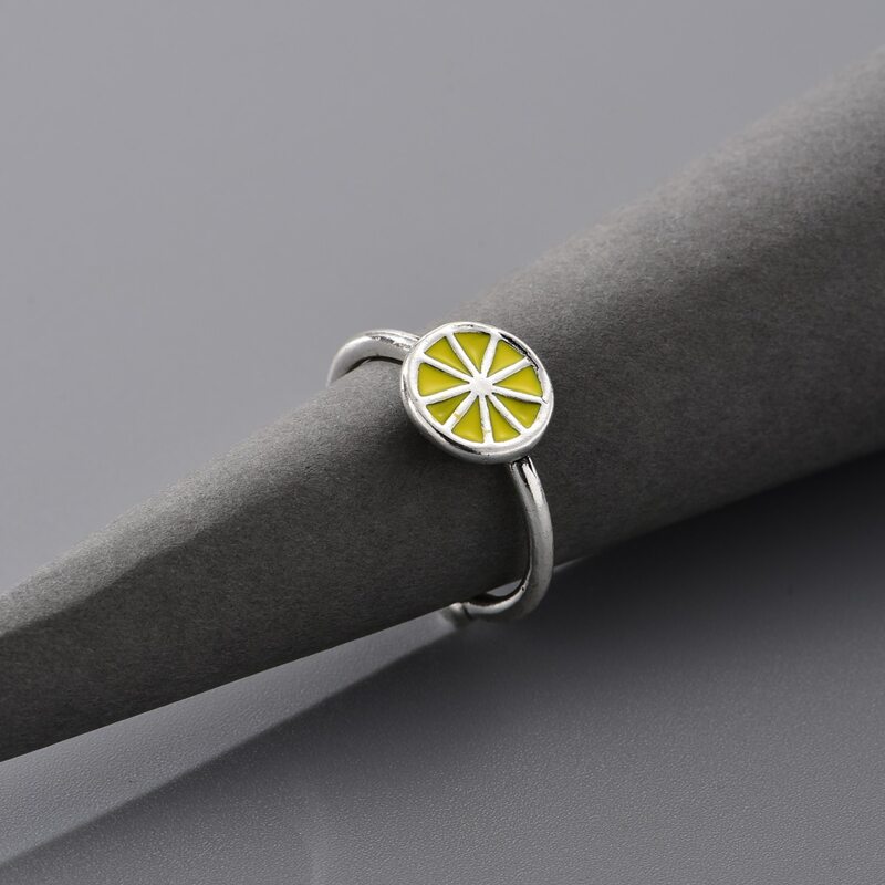 

Lemon Decor Ring, Antique silver