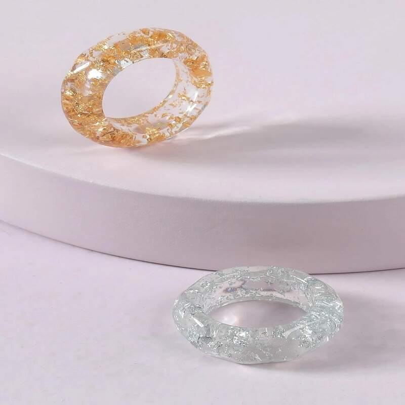 

2pcs Resin Ring, Multicolor