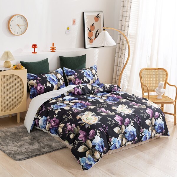 

Floral Pattern Duvet Cover Set Without Filler, Multicolor