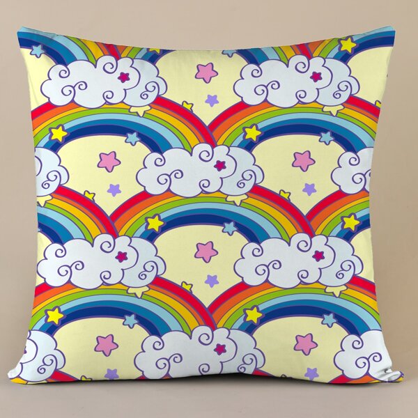 

Rainbow Print Cushion Cover Without Filler, Multicolor