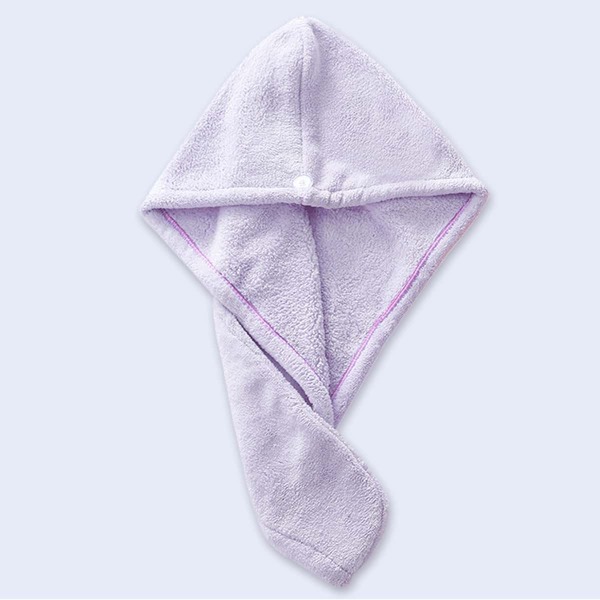 

1pc Solid Color Hair Drying Cap, Purple