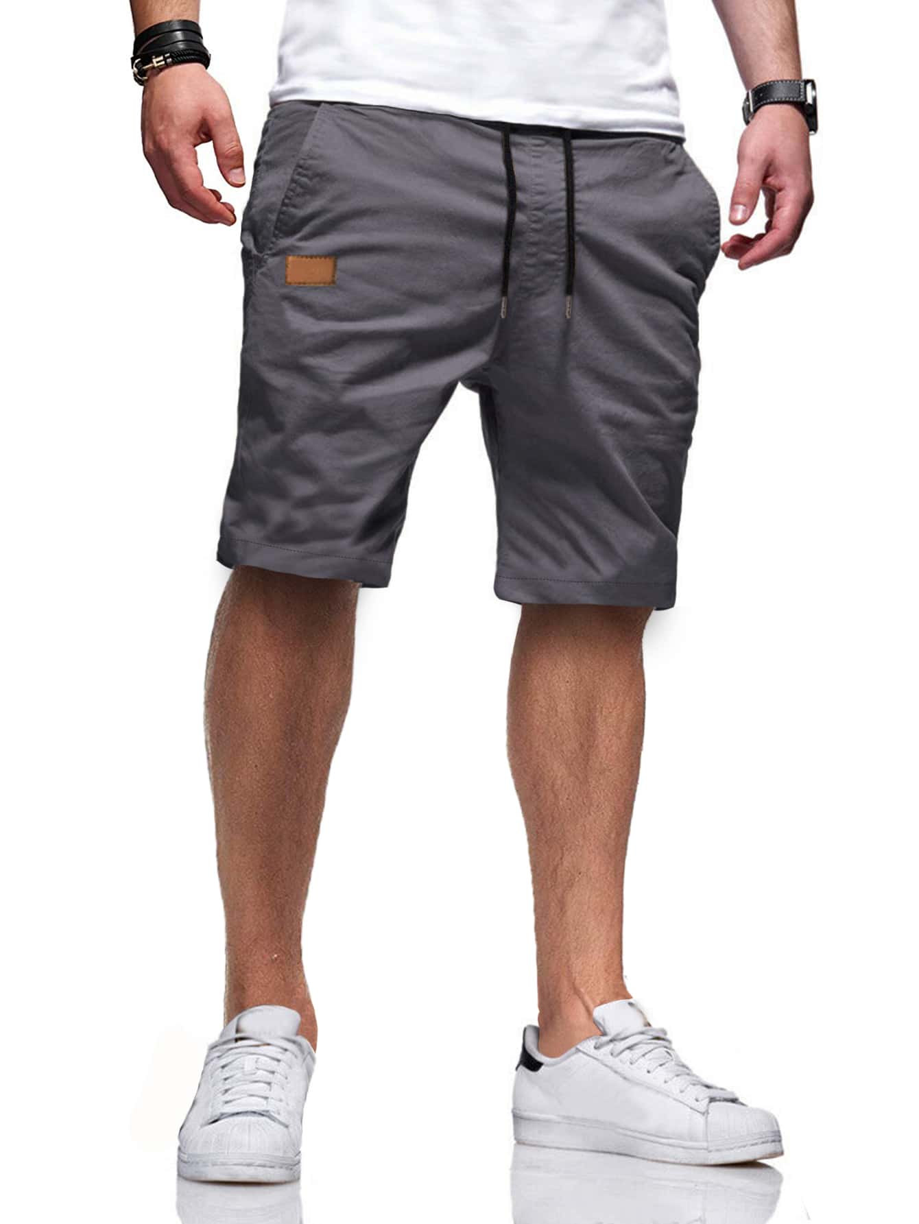 Manfinity Homme Shorts con bolsillo - Gris - Ver 1