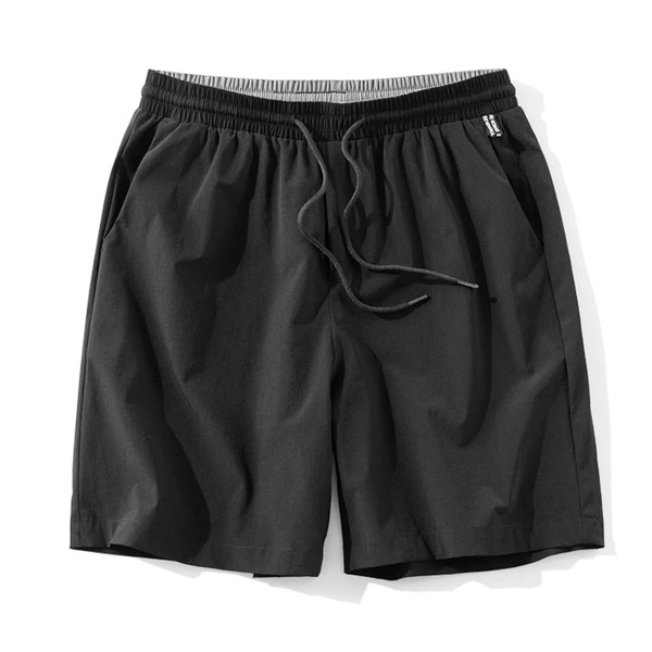 

Men Letter Patched Drawstring Shorts, Black