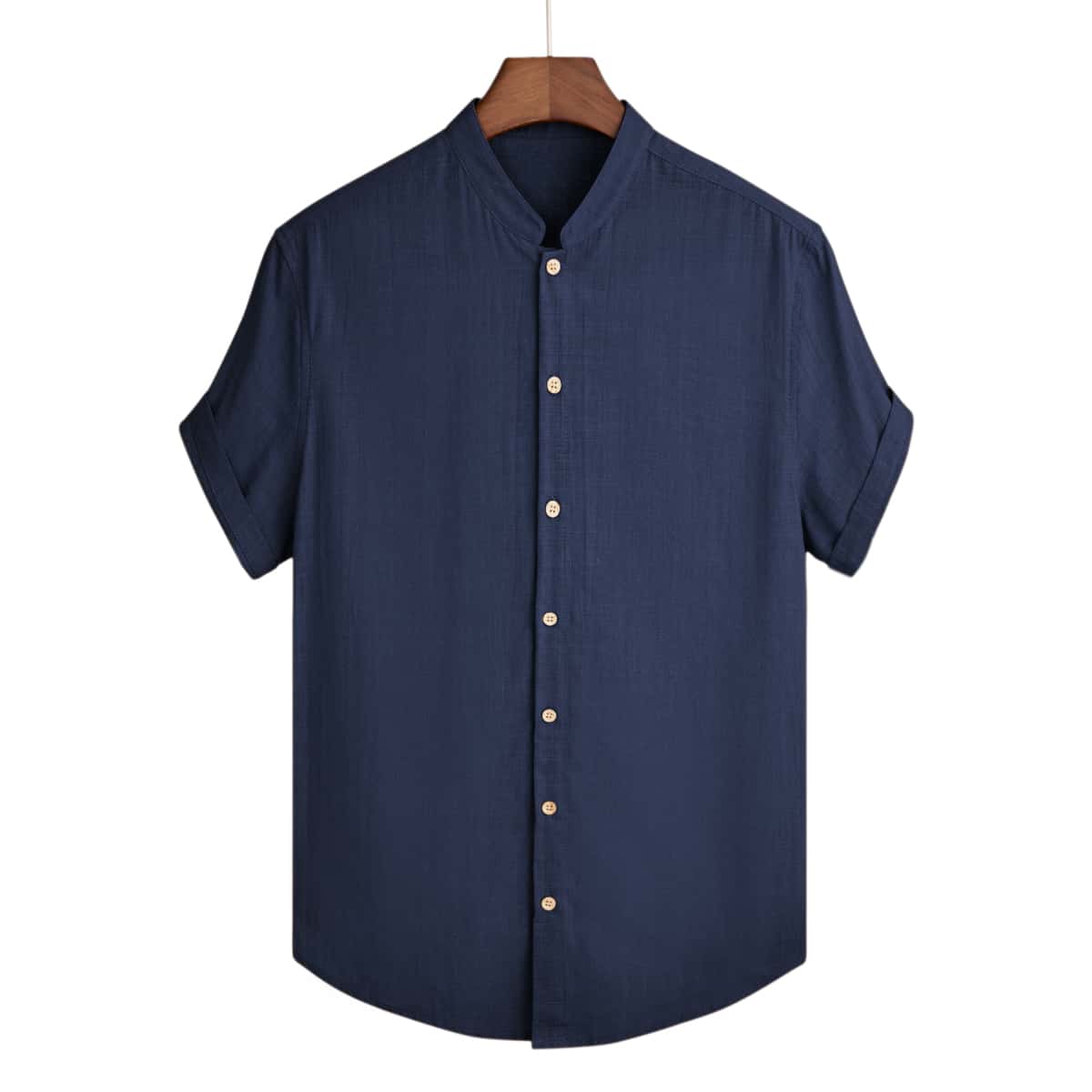 

Guys Solid Button Up Shirt, Navy blue