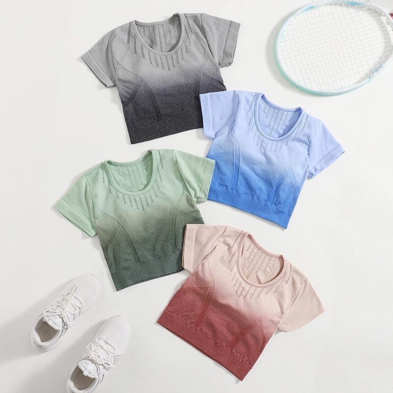 

4pcs Ombre Sports Tee, Multicolor