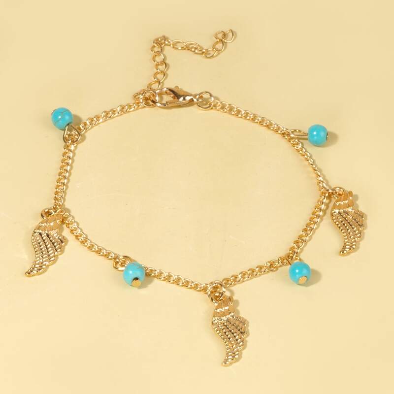 

Feather & Ball Decor Bracelet, Gold
