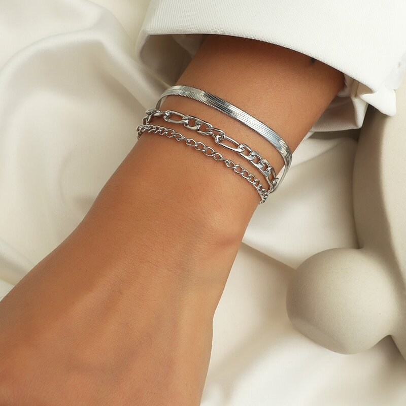 

1pc Minimalist Chain Bracelet, Silver